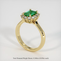 0.85 Ct. Emerald Ring, 18K Yellow Gold 2