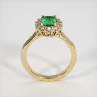 0.85 Ct. Emerald Ring, 18K Yellow Gold 3