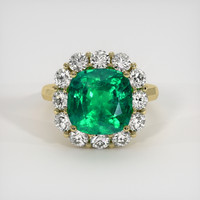7.29 Ct. Emerald Ring, 18K Yellow Gold 1