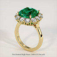 7.29 Ct. Emerald Ring, 18K Yellow Gold 2
