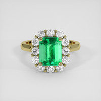 3.47 Ct. Emerald Ring, 18K Yellow Gold 1