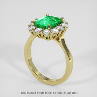 3.47 Ct. Emerald Ring, 18K Yellow Gold 2
