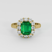 2.08 Ct. Emerald Ring, 18K Yellow Gold 1