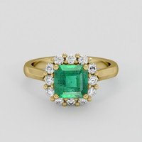 1.61 Ct. Emerald Ring, 18K Yellow Gold 1