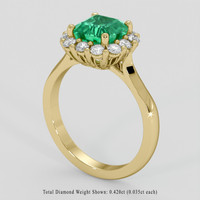 1.61 Ct. Emerald Ring, 18K Yellow Gold 2