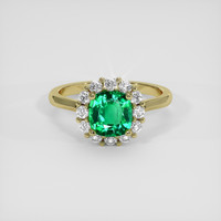 1.63 Ct. Emerald Ring, 18K Yellow Gold 1