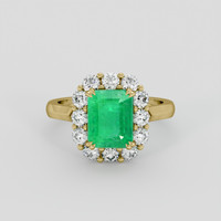 2.59 Ct. Emerald Ring, 18K Yellow Gold 1