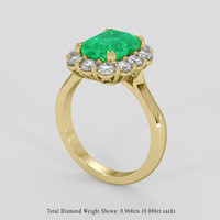 2.59 Ct. Emerald Ring, 18K Yellow Gold 2