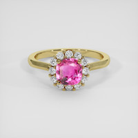 1.67 Ct. Pink Sapphire Ring, 18K Yellow Gold 1