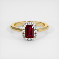 1.45 Ct. Ruby Ring, 18K Yellow Gold 1