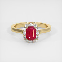 1.03 Ct. Ruby Ring, 18K Yellow Gold 1