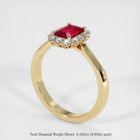 1.03 Ct. Ruby Ring, 18K Yellow Gold 2