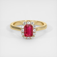 1.32 Ct. Ruby Ring, 18K Yellow Gold 1