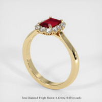 1.08 Ct. Ruby Ring, 18K Yellow Gold 2