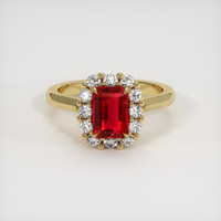 0.95 Ct. Ruby Ring, 18K Yellow Gold 1