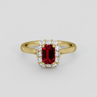 1.01 Ct. Ruby Ring, 18K Yellow Gold 1