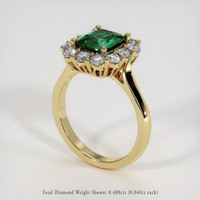 1.37 Ct. Green Sapphire Ring, 18K Yellow Gold 2