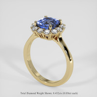 2.30 Ct. Blue Sapphire Ring, 18K Yellow Gold 2