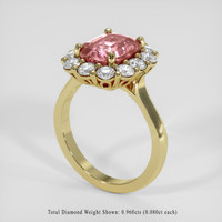 3.37 Ct. Padparadscha Sapphire Ring, 18K Yellow Gold 2