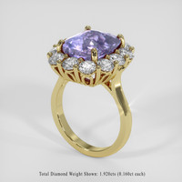 8.43 Ct. Violet Sapphire Ring, 18K Yellow Gold 2