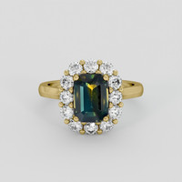 2.51 Ct. Bi Color / Parti Sapphire Ring, 18K Yellow Gold 1