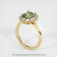 2.60 Ct. Yellowish Green Sapphire Ring, 18K Yellow Gold 2