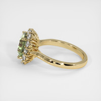 2.60 Ct. Yellowish Green Sapphire Ring, 18K Yellow Gold 4