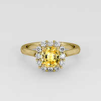 1.34 Ct. Yellow Sapphire Ring, 18K Yellow Gold 1