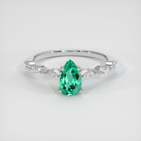 0.88 Ct. Emerald Ring, Platinum 950 1