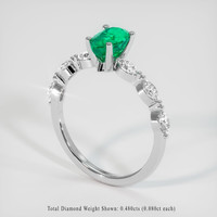 0.88 Ct. Emerald Ring, Platinum 950 2