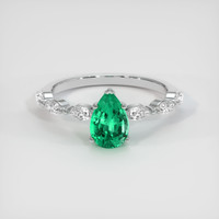 0.86 Ct. Emerald Ring, Platinum 950 1