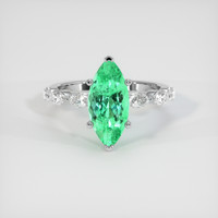 1.90 Ct. Emerald Ring, Platinum 950 1