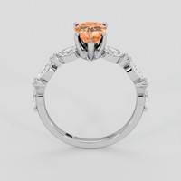 1.37 Ct. Pinkish Orange Imperial Topaz Ring, Platinum 950 3