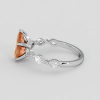 1.37 Ct. Pinkish Orange Imperial Topaz Ring, Platinum 950 4