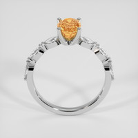 1.36 Ct. Yellowish Orange Precious Topaz Ring, Platinum 950 3