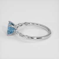 0.74 Ct. Blue Aquamarine Ring, Platinum 950 4
