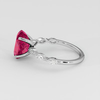 3.03 Ct. Pinkish Red Rubellite Tourmaline Ring, Platinum 950 4