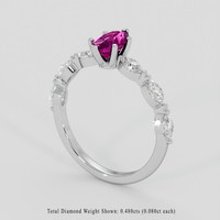 0.78 Ct. Pinkish Purple Sapphire Ring, Platinum 950 2