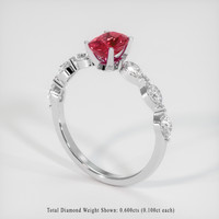1.02 Ct. Reddish Pink Sapphire Ring, Platinum 950 2