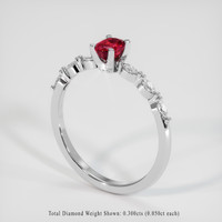 0.47 Ct. Ruby Ring, Platinum 950 2