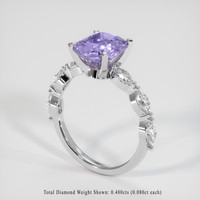 2.18 Ct. Purple Sapphire Ring, Platinum 950 2