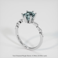 1.46 Ct. Greyish Blue Sapphire Ring, Platinum 950 2