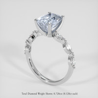 3.37 Ct. Bluish Grey Sapphire Ring, Platinum 950 2