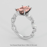 2.44 Ct. Pinkish Brown Sapphire Ring, Platinum 950 2