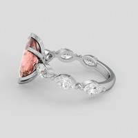 2.44 Ct. Pinkish Brown Sapphire Ring, Platinum 950 4