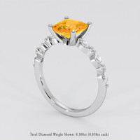 1.18 Ct. Yellowish Orange Sapphire Ring, Platinum 950 2