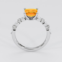 1.18 Ct. Yellowish Orange Sapphire Ring, Platinum 950 3