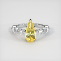 2.73 Ct. Yellow Sapphire Ring, Platinum 950 1