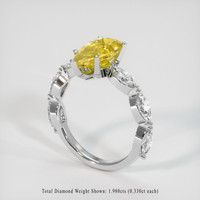 2.73 Ct. Yellow Sapphire Ring, Platinum 950 2