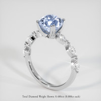 2.65 Ct. Blue Sapphire Ring, Platinum 950 2